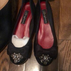 Brighton Black Bow Baby Doll Ballet Flat Shoes